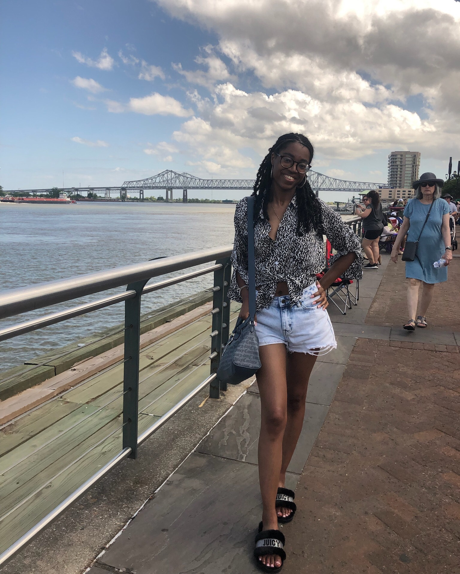 French Quarter Fest ‘26 Day 1 🫧⚜️💕

Zebra Print Button Down Blouse: DKNY + Ross Dress For Less  Ripped Denim Jean Shorts: FashionNova + Goodwill Hoop Earrings + Necklace: Time and Tru + Walmart  Slides + Handbag: Juicy Couture + Marshalls  Sunglasses: Temu  Bracelet: Fleurty Girl 

#LTKootd #LTKFestival