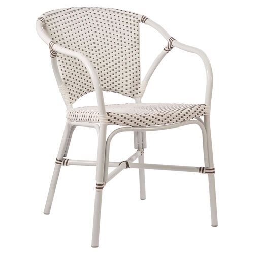 Valerie Outdoor Bistro Chair, White/Cappuccino | One Kings Lane