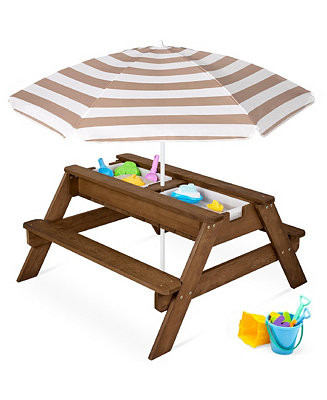 Best Choice Products Kids 3-in-1 Outdoor Convertible Activity Sand and Water Picnic Table w/ Umbr... | Macy's
