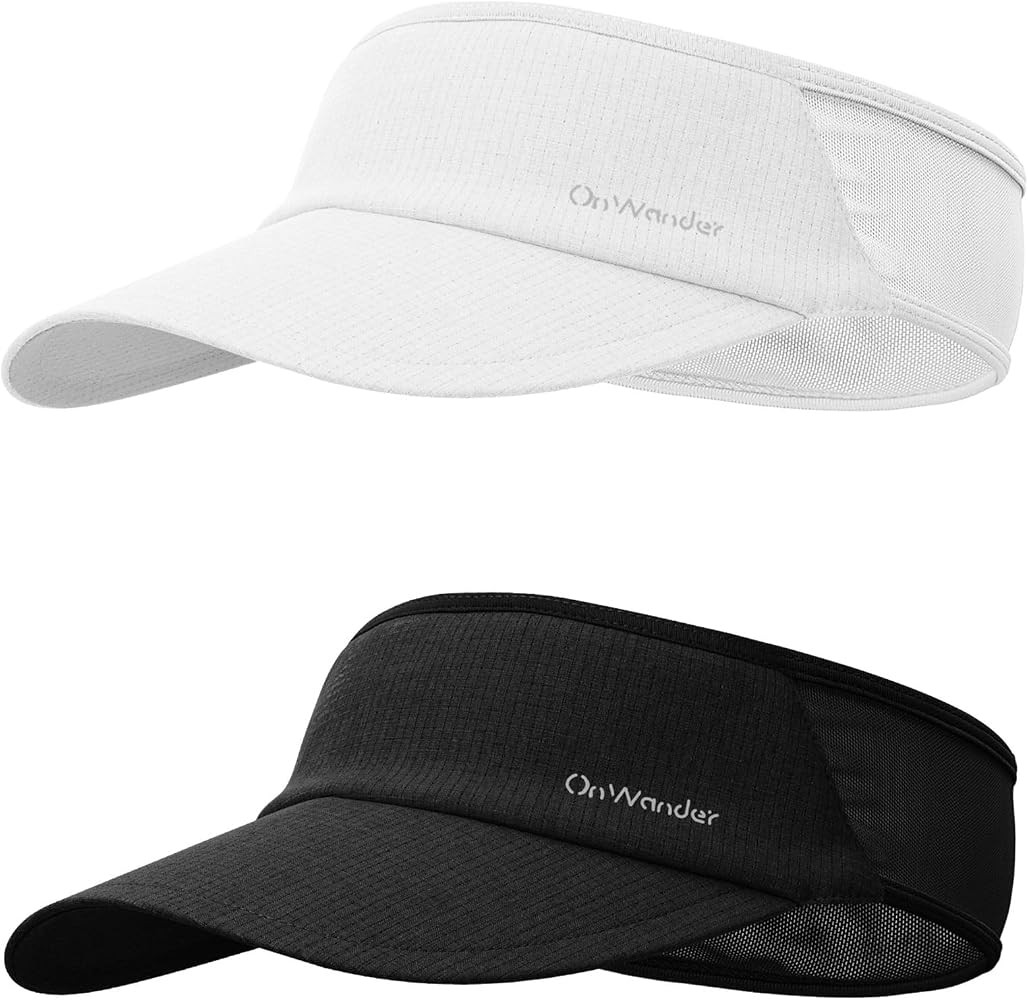 Sport Sun Visor Hat for Women Men - Lightweight Stretchy Polyester Spandex Quick Dry Sweatband Wr... | Amazon (US)