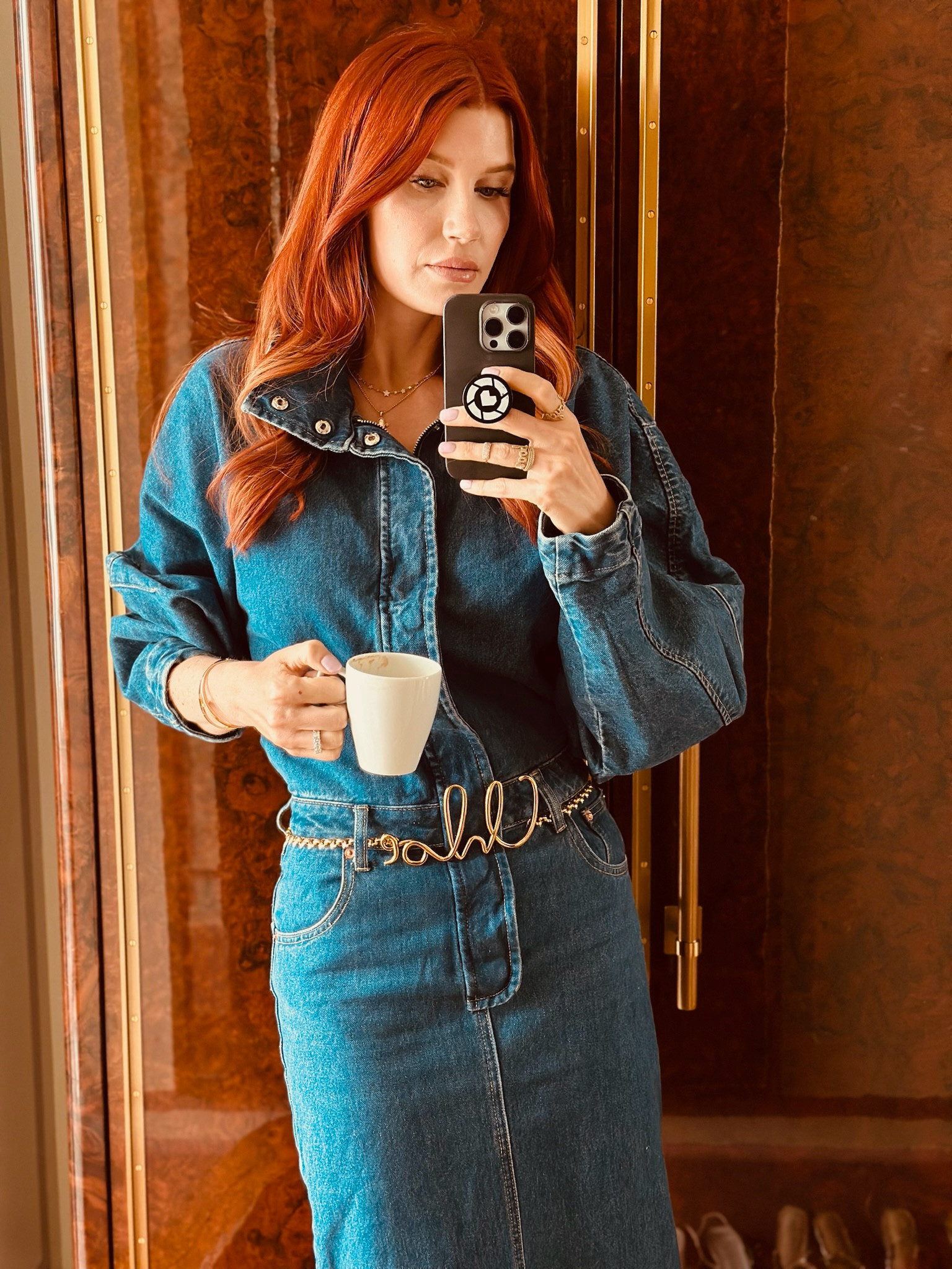Up and at it this morning for press meetings, but obviously coffee first☕️ 

Wearing this denim dress today, it’s very French meets western - and currently trending📈


#LTKNYFW #LTKWorkwear #LTKU