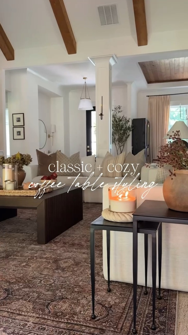 Gave our coffee table a fall refresh with woven textures and brass elements to give it the warm cozy classic feel that I love so much! 

#LTKSeasonal #LTKFindsUnder50 #LTKHome