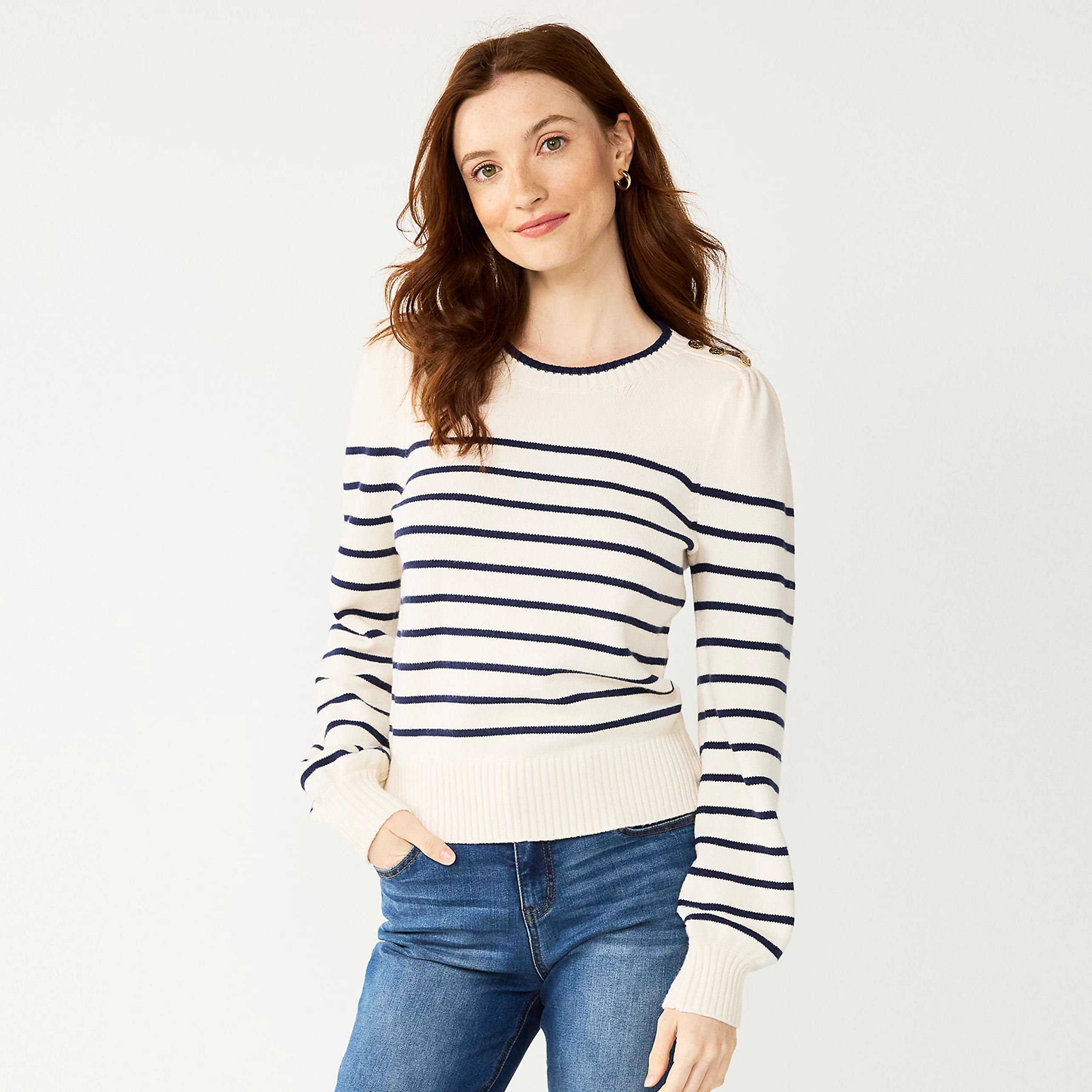 Women's DRAPER JAMES RSVP™ Button Shoulder Sweater | Kohls | Kohl's