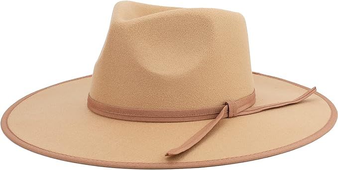 Pro Celia Large Wide Brim Fedora Hat for Women Men Felt Dress Hat | Amazon (US)