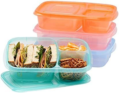 EasyLunchboxes - Bento Lunch Boxes - Reusable 3-Compartment Food Containers for School, Work, and... | Amazon (US)