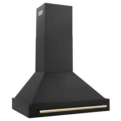 ZLINE 36 in. Black Stainless Steel Range Hood with Handle | Wayfair North America