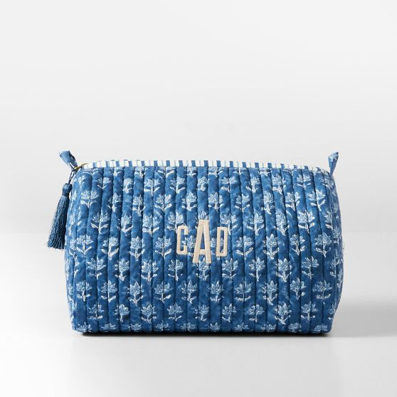 Block Print Quilted Cosmetic Pouch | Mark and Graham