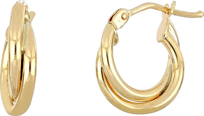 14K Gold Overlap Hoop Earrings | Nordstrom