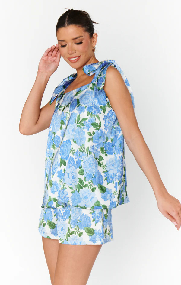 Glam Time Shorts ~ Cottage Floral Blue | Show Me Your Mumu
