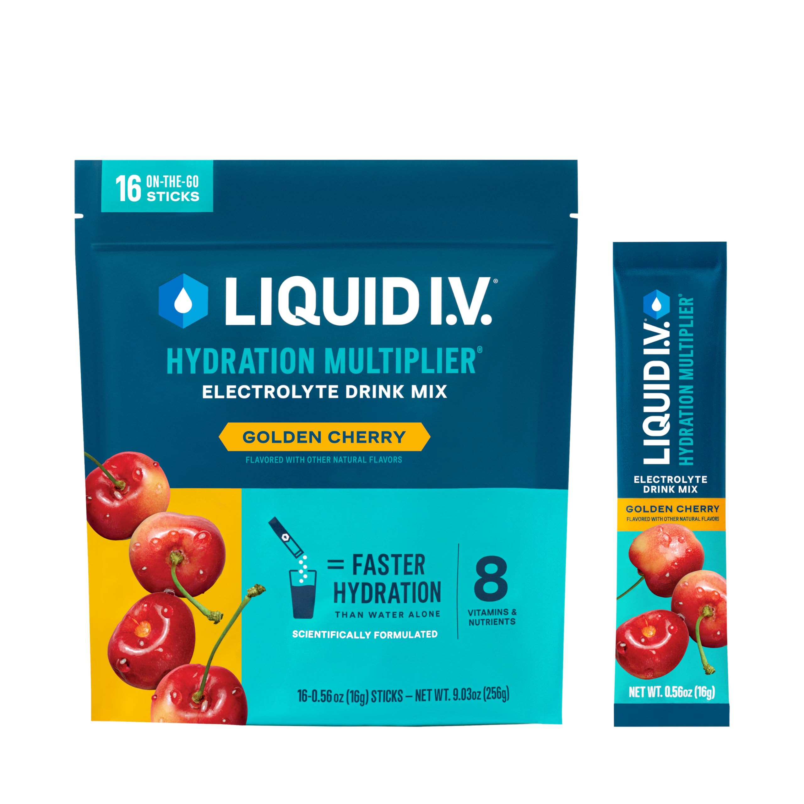 Liquid I.V.® Hydration Multiplier - Golden Cherry | Electrolyte Powder Drink Mix | 1 Pack (16 Se... | Amazon (US)