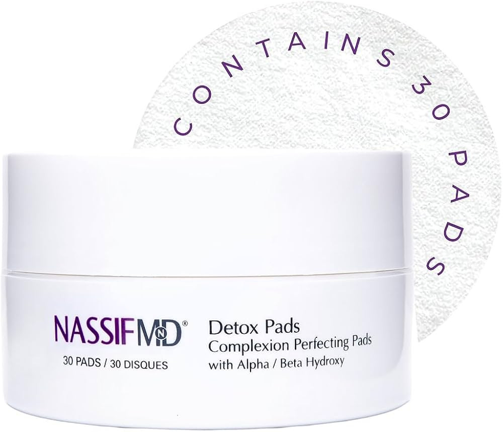 NassifMD Exfoliating Detox Pads | Surgeon-Created AHA/BHA Facial Pads for Deep Cleansing, Smoothe... | Amazon (US)
