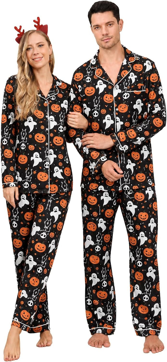 RAISEVERN Couple Christmas Matching Pajamas Long Sleeve Pjs Set Sleepwear | Amazon (US)