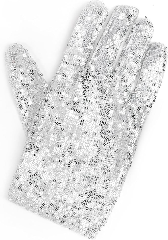 Skeleteen MJ Sequin Glove - White Right Handed Glove Costume Accessory - 1 Piece | Amazon (US)