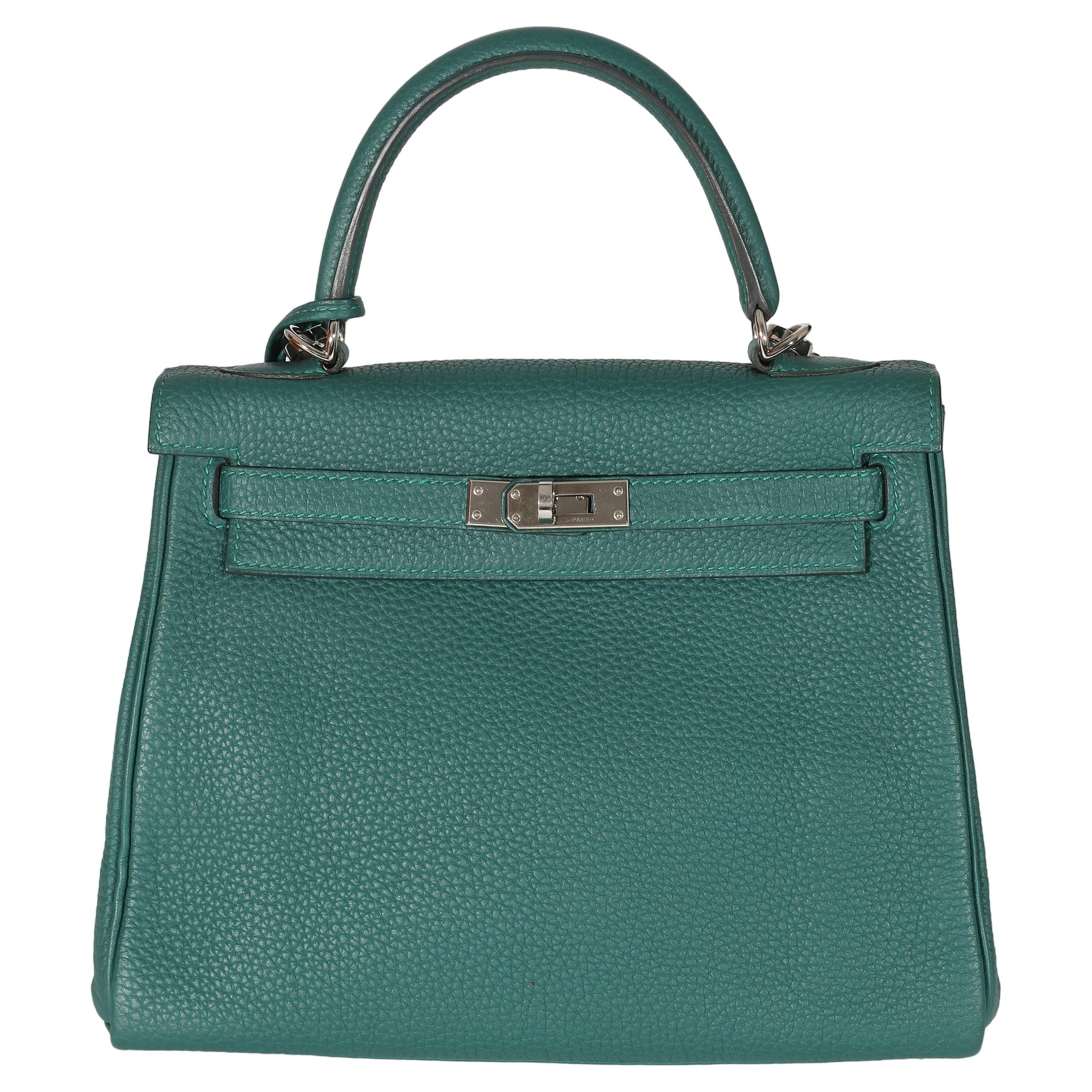 Hermes Malachite Togo Retourne Kelly 25 Phw | 1stDibs