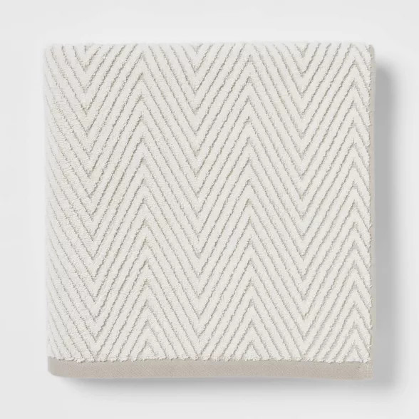 Chevron Textured Towel Cream/Gray - Threshold™ | Target