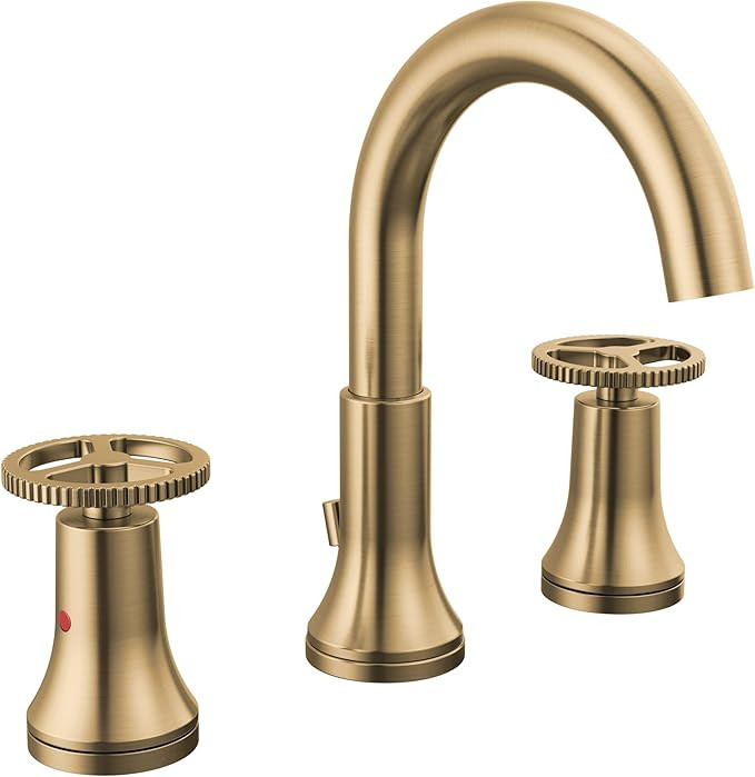 Delta Faucet Trinsic Widespread Bathroom Faucet 3 Hole, Gold Bathroom Faucet, Diamond Seal Techno... | Amazon (US)