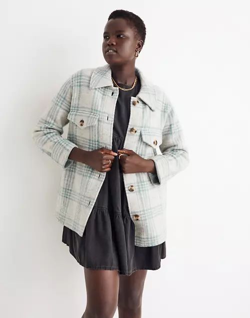 Boiled Wool Shirt-Jacket in Plaid | Madewell