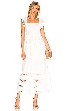 SAYLOR Elin Midi Dress in White from Revolve.com | Revolve Clothing (Global)