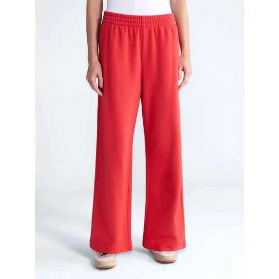 Free Assembly Women's and Women's Plus Wide Leg Sueded Terry Sweatpants, 30" Inseam, Sizes XS-4X | Walmart (US)