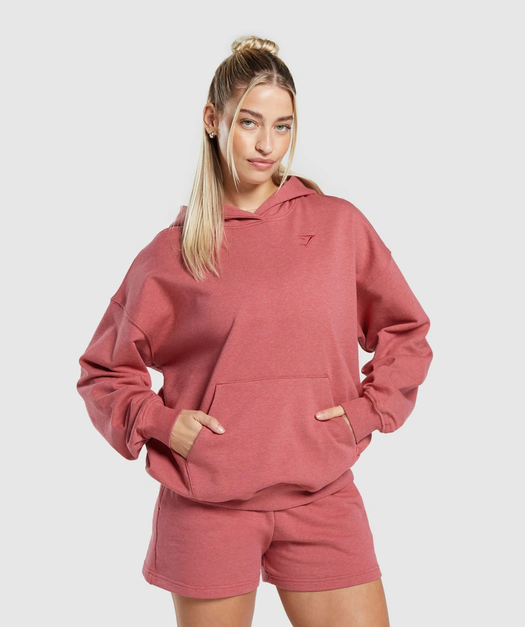 Gymshark Rest Day Sweats Hoodie - Heritage Pink Marl | Gymshark US