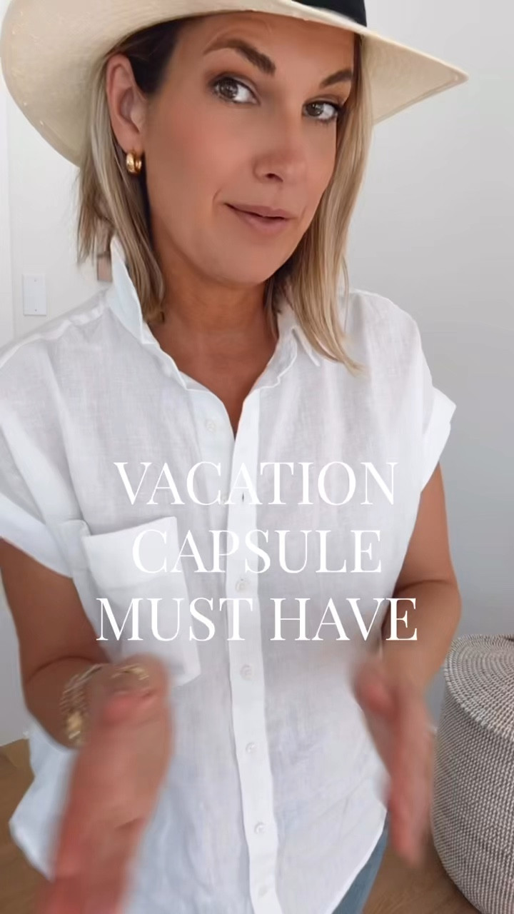 The shirt you can reinvent 5 times on your next vacation! This @Quince  linen shirt is a must have in my book!  Wearing small and 27x34” in the jeans. I am 5’11”. Small linen skirt. 

#quincepartner #liketkit @shop.ltk