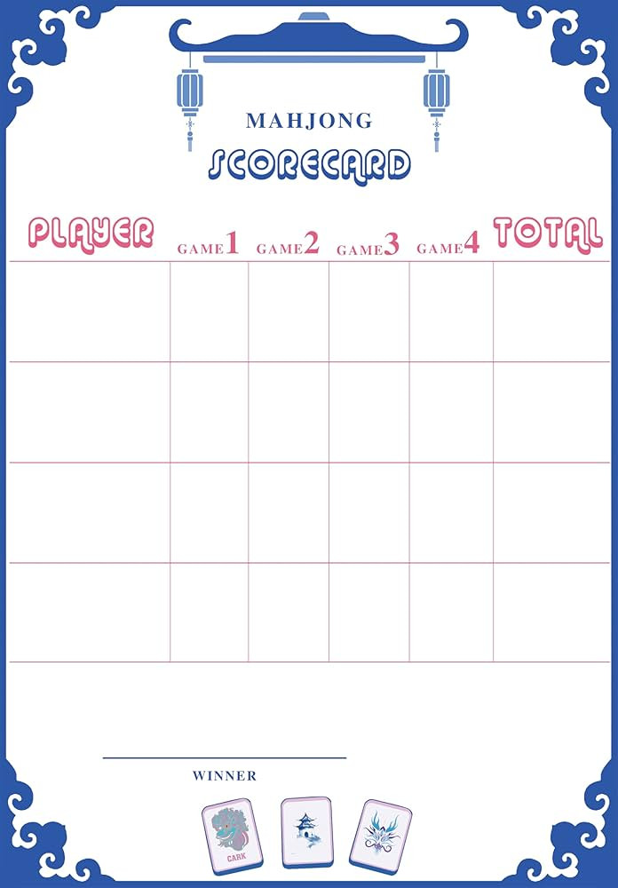 Adkoat® 50PCS American Mahjong Score Paper - Scoring Tiles Boards - Large Cells |Easy Read - Mah... | Amazon (US)