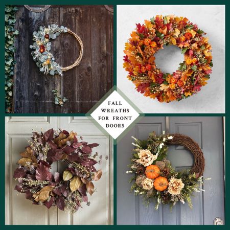 Fall Front Door Wreaths ✨ When it comes to autumnal decorations, fall wreathes for the front door are one of the easiest additions you can make. From earthy tones and textures to brighter, bolder hues, fall front door wreaths can take on whatever style you choose. Personally, I love all things green, so my favorite fall wreathes are those with a hint of natural greens and blues. Here, to help you holiday decor planning go a bit more smoothly, I’m sharing a handful of beautiful fall wreaths for your porch:

#LTKSeasonal #LTKHoliday #LTKhome