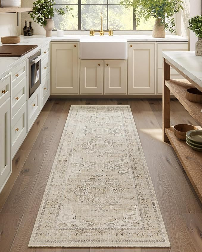 Machine Washable Runners Rug for Hallway: 2'6"x8' Kitchen Runner Rugs with Rubber Backing Non Sli... | Amazon (US)