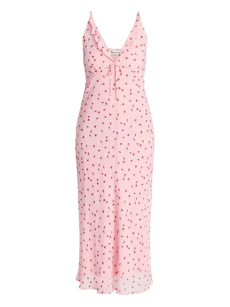 No Boundaries Sleeveless Ruffle Midi Dress, Women's XXS-XXL | Walmart (US)