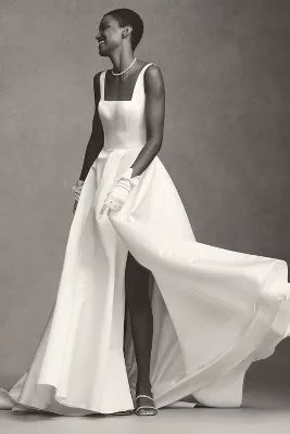 Wtoo by Watters Vivien Square-Neck A-Line Wedding Gown | Anthropologie (US)