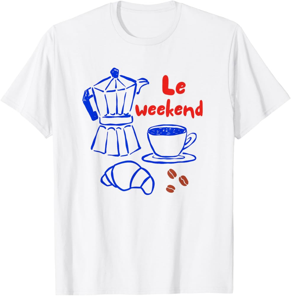 Le weekend le croissant coffee T-Shirt | Amazon (US)