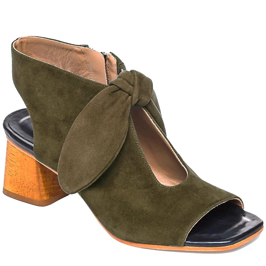 MOOMMO Women Heeled Sandals with Bow Open Toe Low Chunky Block Heel Sandal Booties Cutout 2" Heel... | Amazon (US)