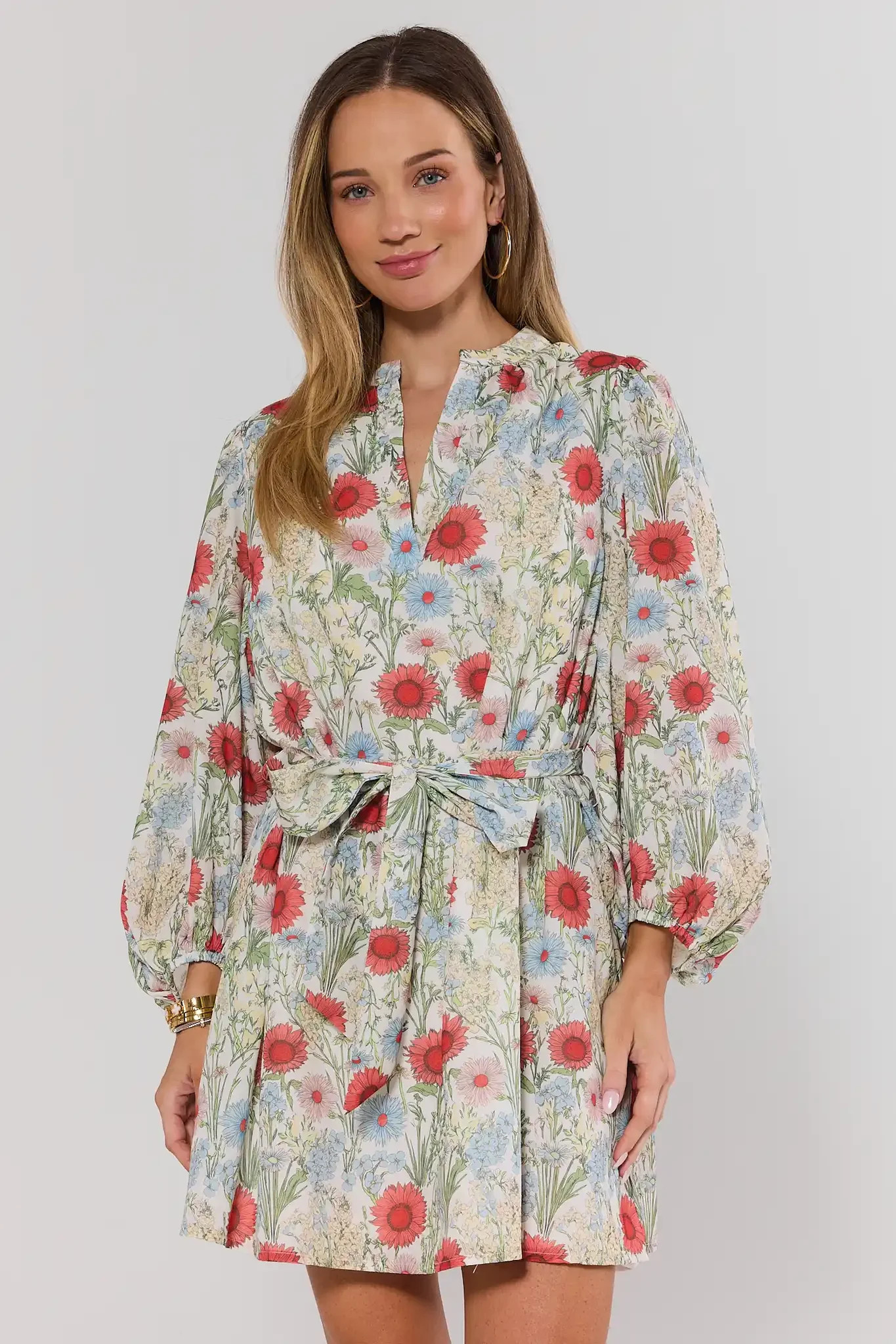 Multi Floral Print Short Dress | Avara