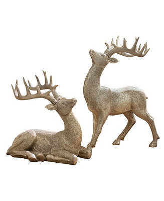 Balsam Hill Parisian Palace Deer, Set of 2 - Macy's | Macy's