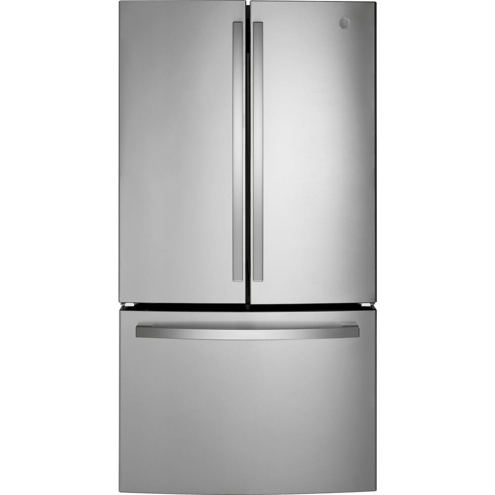 GE 27.0 cu. ft. French Door Refrigerator in Fingerprint Resistant Stainless Steel, ENERGY STAR-GN... | The Home Depot