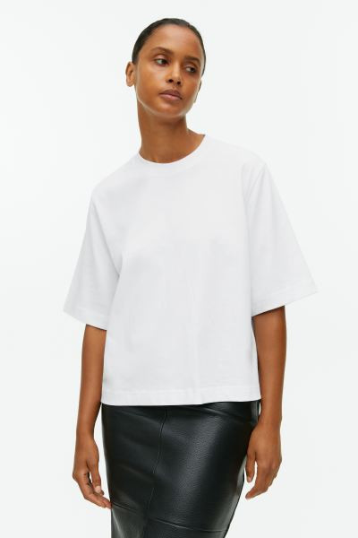 Ruimvallend T-shirt van zware kwaliteit | H&M (DE, AT, CH, NL, FI)