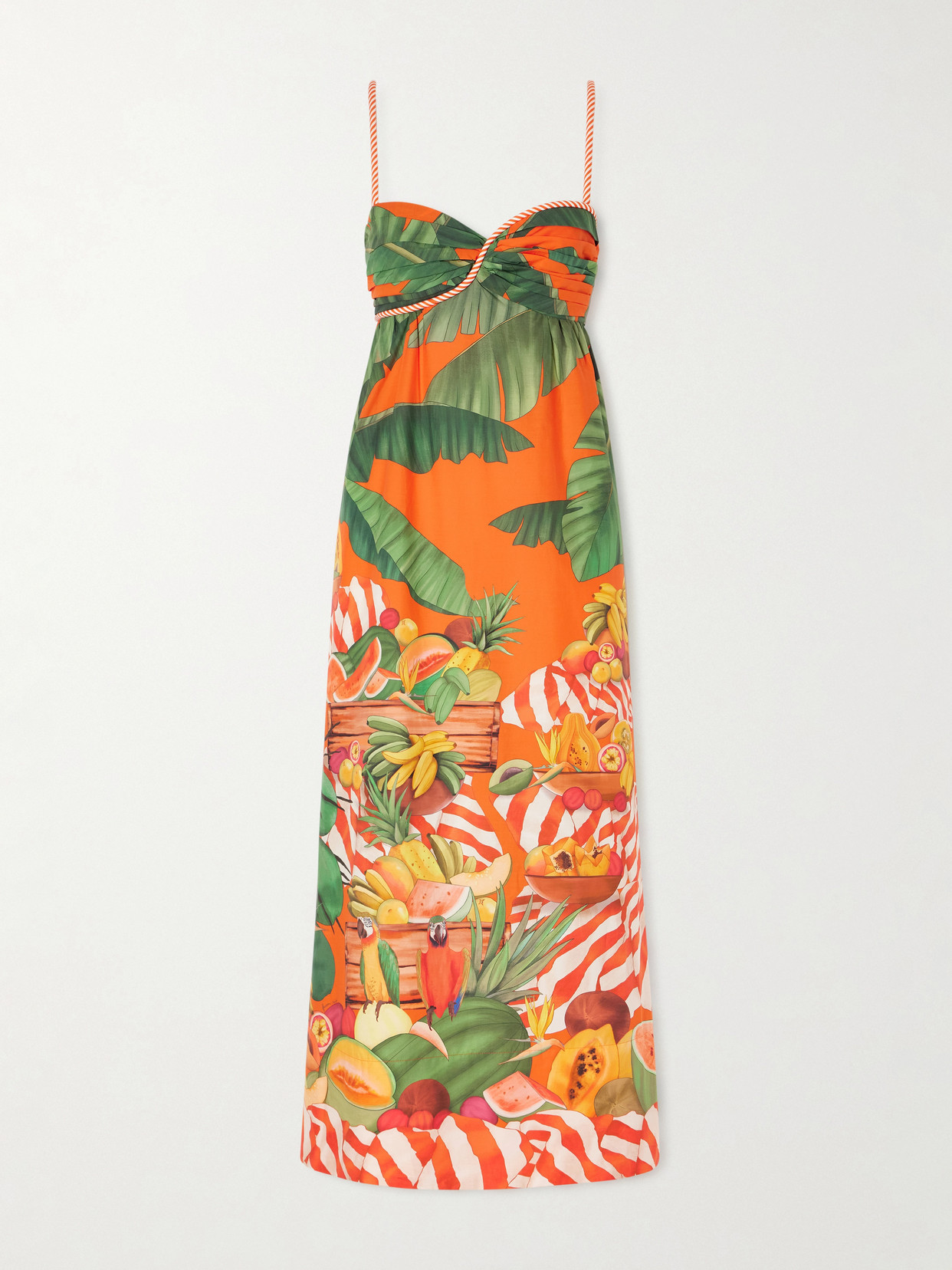 Farm Rio - Fruit Trolley Printed Cotton Midi Dress - Red | NET-A-PORTER (US)