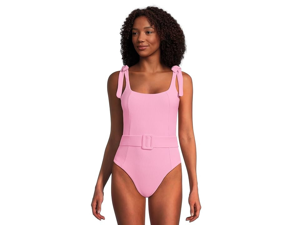 Beach Riot Sydney Belted One-Piece Rem SC Women's Swimsuits One Piece Prism Pink : LG, Polyester/Spandex | Zappos