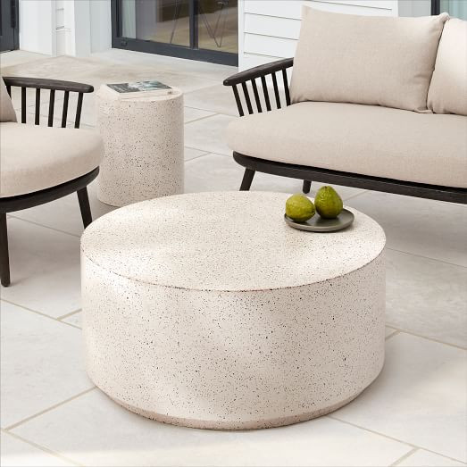 Terrazzo Drum Outdoor Round Coffee Table (36") | West Elm (US)