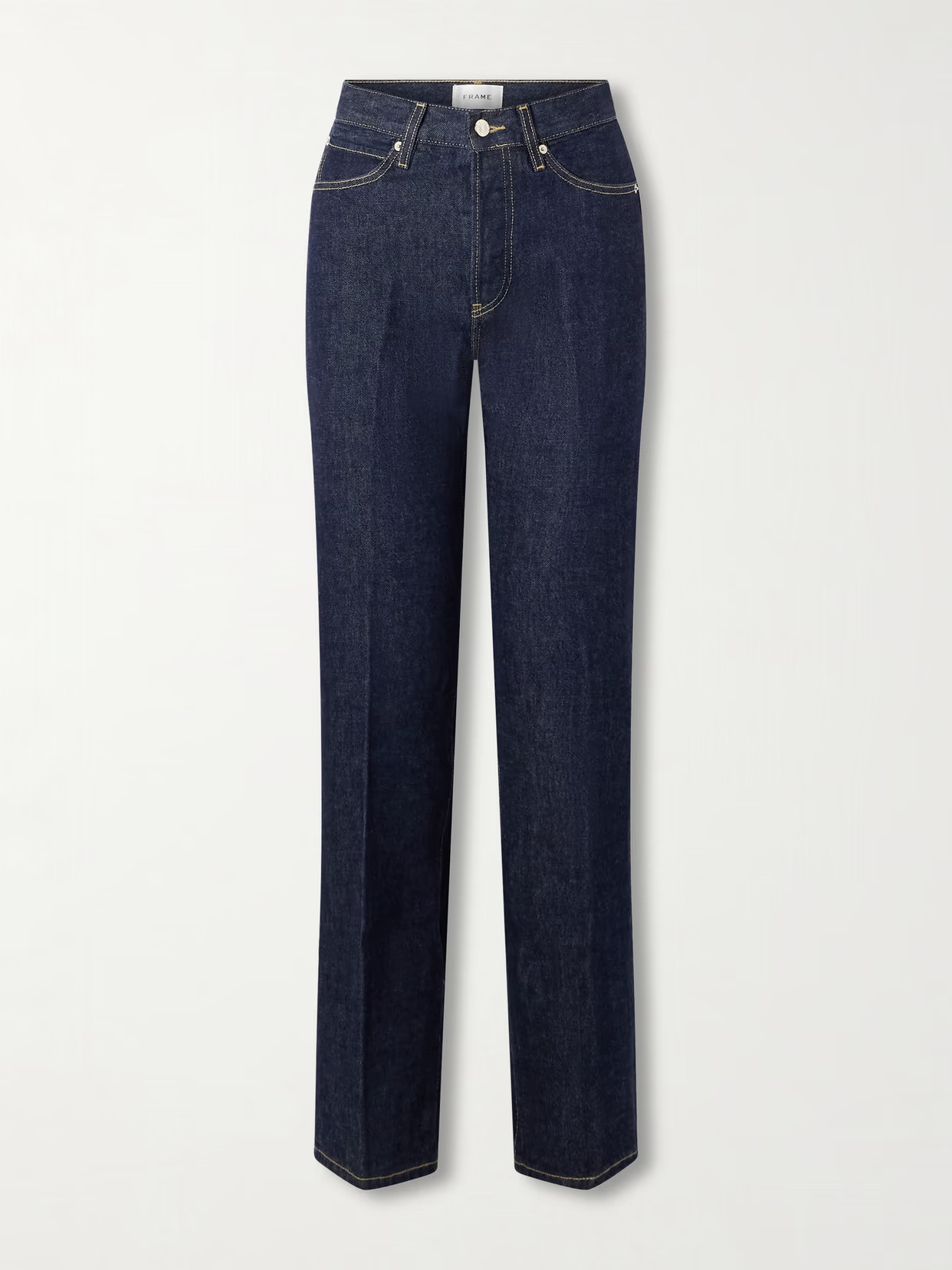 FRAME - The Vertical High-rise Straight-leg Jeans - Blue | NET-A-PORTER (US)