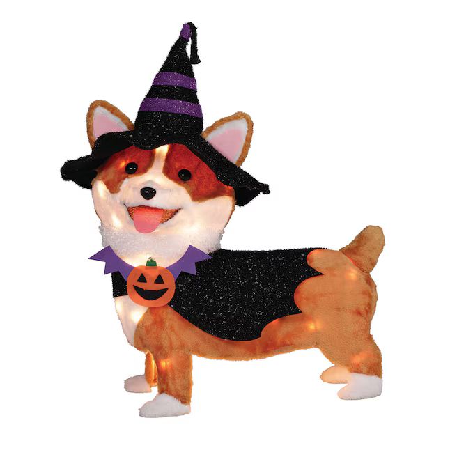 Haunted Living 24-in LED Plush Corgi Dog Decoration | Lowe's