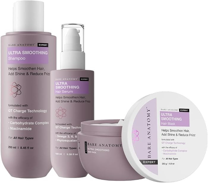 Bare Anatomy Ultra Smoothing Shampoo + Hair Mask + Serum Kit | Carbohydrate Complex & Niacinamide... | Amazon (US)