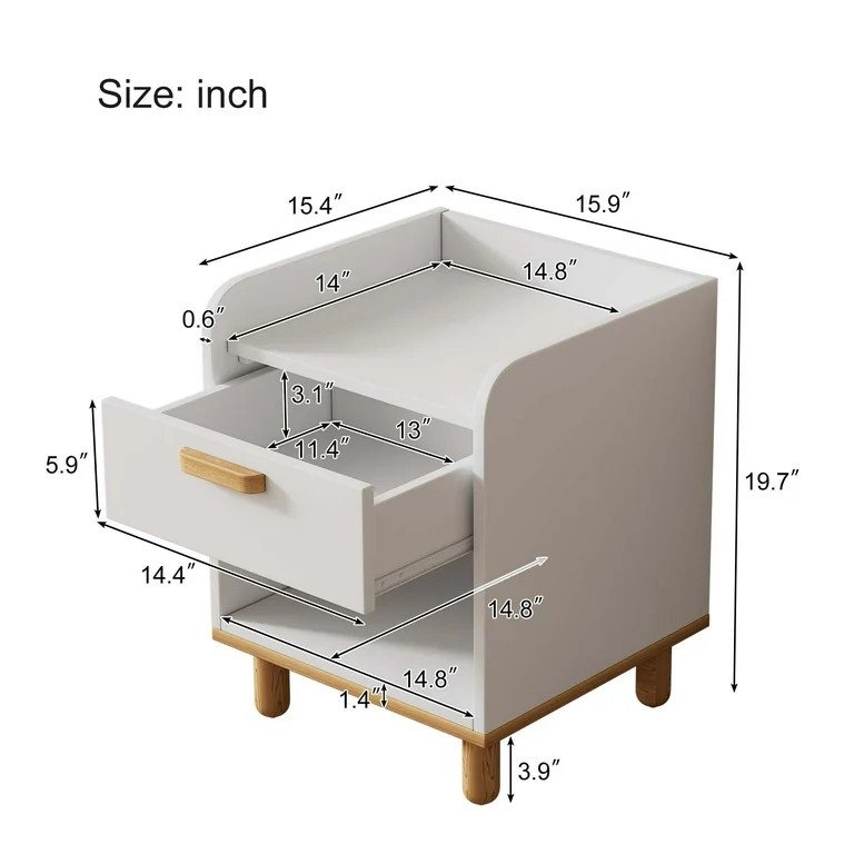 CASEMIOL Night Stand with a Drawer and a Open Cabinet for Kids, Modern Bed Side Table Nightstand ... | Walmart (US)