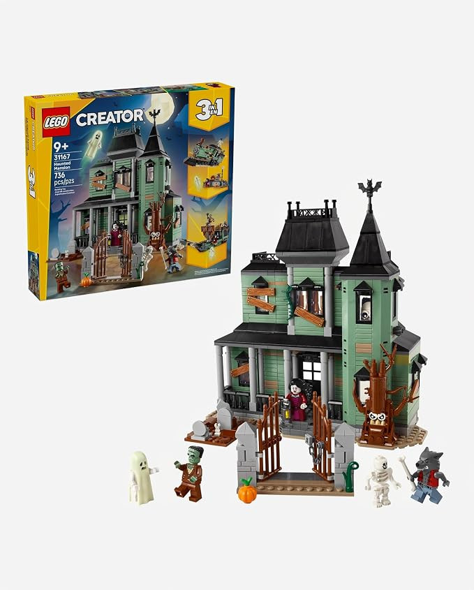 LEGO Creator 3 in 1 Haunted Mansion Building Toy for Kids - Halloween Building Blocks & Learning ... | Amazon (US)
