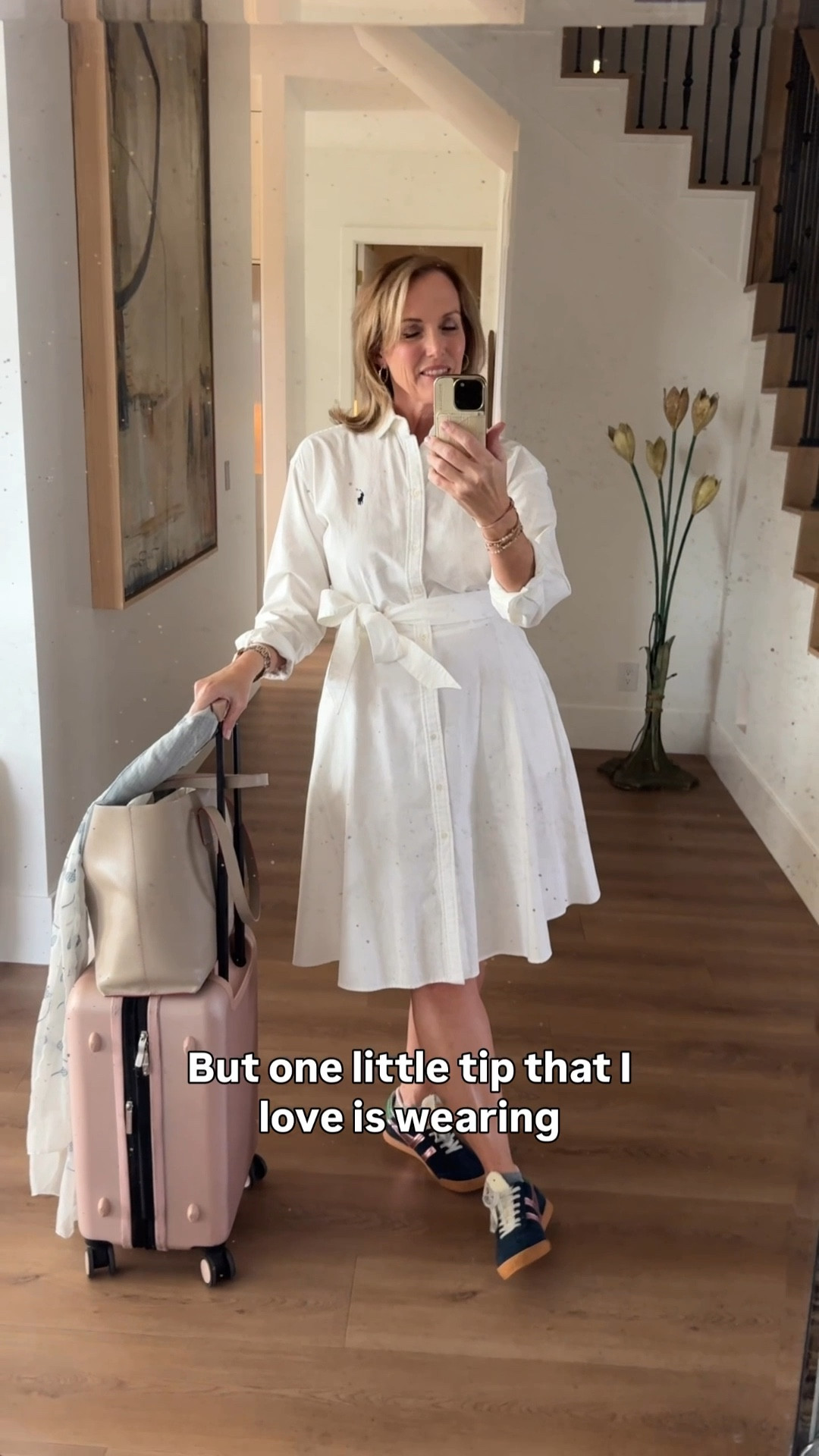 Leaving the mountains for a few days going to Palm Springs for a tennis tournament. A travel tip, wear comfy shoes @Anthropologie and grab some layers like this sun scarf from @runwayathletics Here’s the look of the day that transitioned from writing on a plane to the taste of Tennis party. What a great time!


#LTKstorytime #LTKTravel #LTKOver40