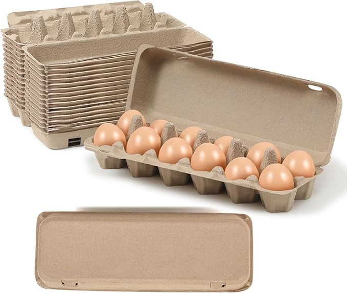 15 Pack Egg Cartons Cheap Bulk, 12 Count Egg Storage Containers Holder, Sturdy Natural Pulp Mater... | Amazon (US)