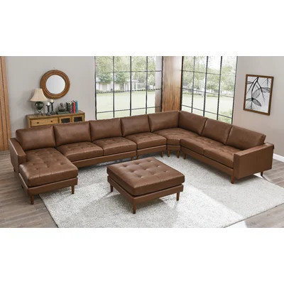 Alesja 173.5'' Wide Right Hand Facing Corner Sectional with Ottoman | Wayfair North America