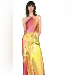 ZARA SATIN EFFECT TIE-DYE MIDI DRESS | Poshmark