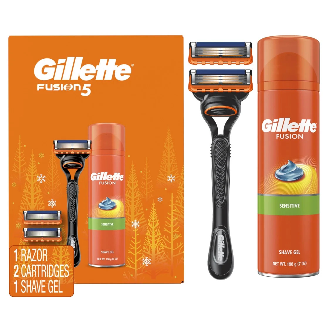 Gillette Fusion5 Shaving Razor for Men, 1 Razor Handle, 3ct Razor Blade Refills, 7oz Fusion Sensi... | Walmart (US)