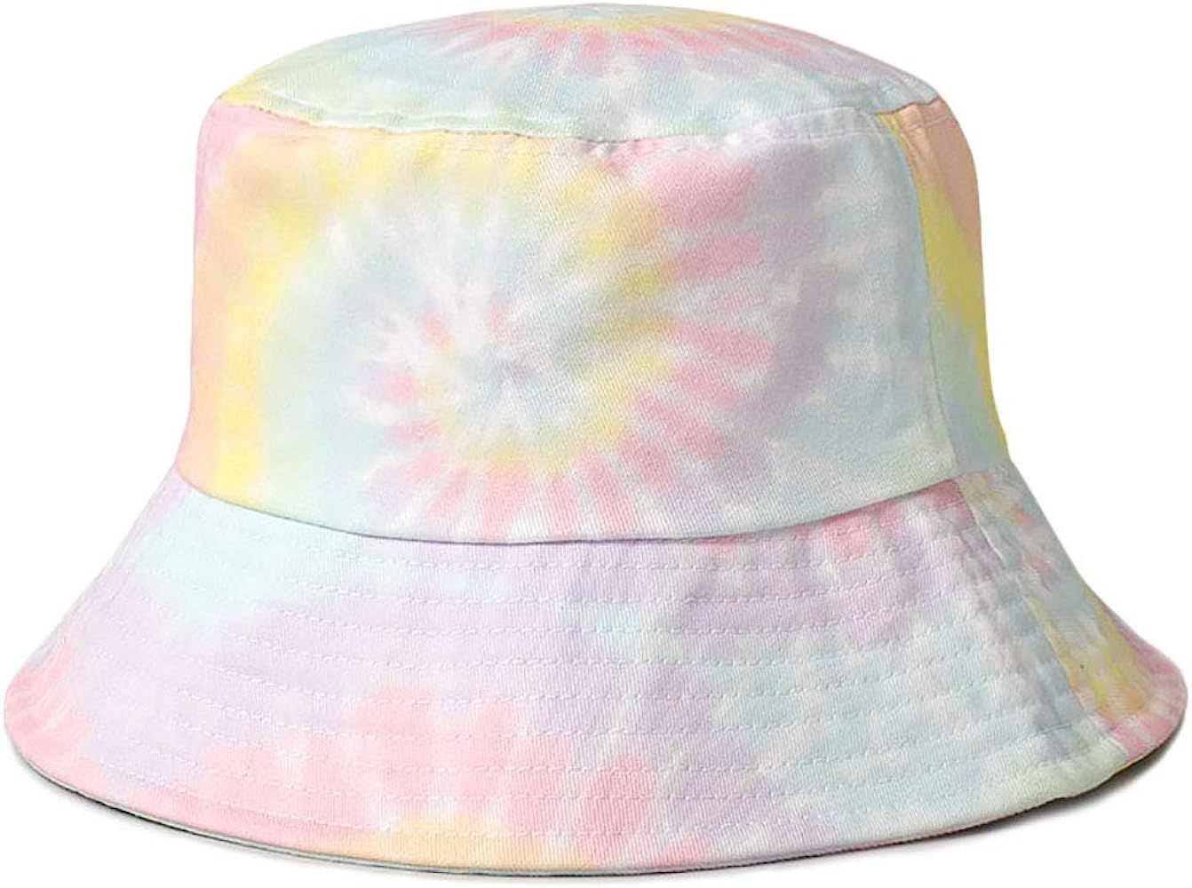 MIRMARU 100% Cotton Multicolored Pastel Spiral Water Color Tie Dye Packable Bucket Hat - Summer T... | Amazon (US)